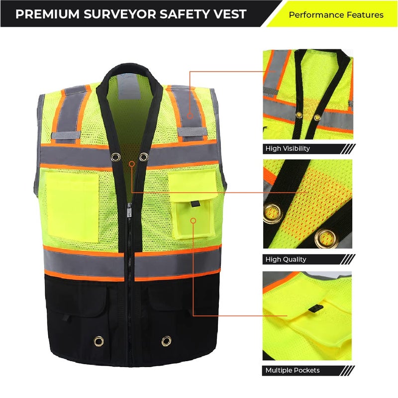 ShineBright Shine Bright Safety Vest - High Visibility with Reflective Straps and Pockets â€“ Premium, Soft, Durable, and Breathable â€“ ANSI CLASS 2 (Size Small, Black) - Image 2